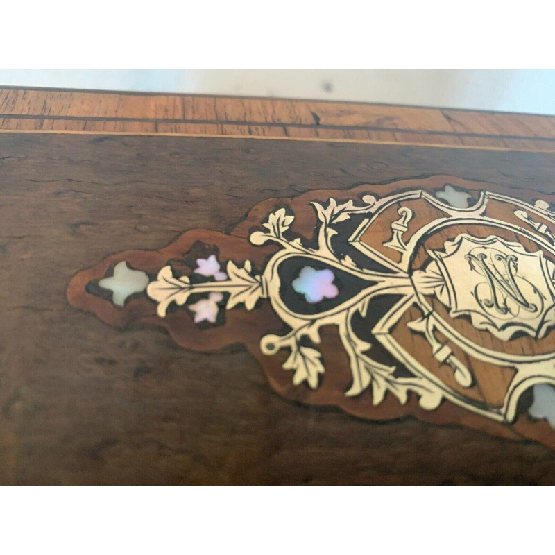 Boulle marquetry jewelry box, Napoleon III period, walnut burl and rosewood, 19th century