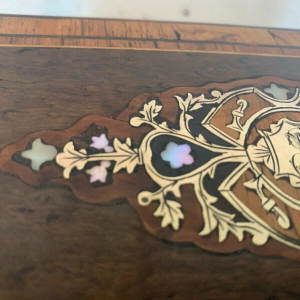 Boulle marquetry jewelry box, Napoleon III period, walnut burl and rosewood, 19th century