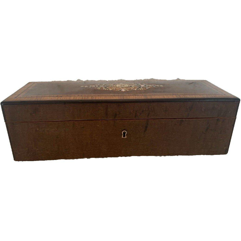 Boulle marquetry jewelry box, Napoleon III period, walnut burl and rosewood, 19th century