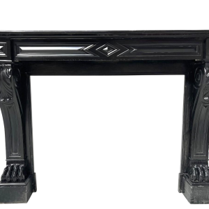 Napoleon III fireplace with claw feet in black marble, 19th century