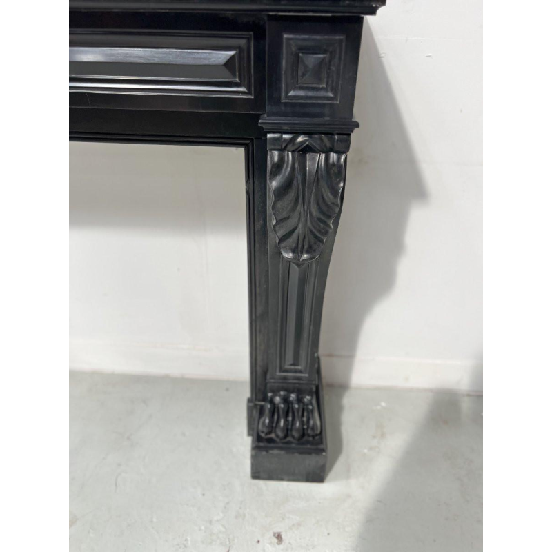 Napoleon III fireplace with claw feet in black marble, 19th century