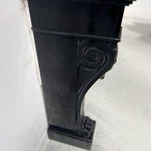 Napoleon III fireplace with claw feet in black marble, 19th century