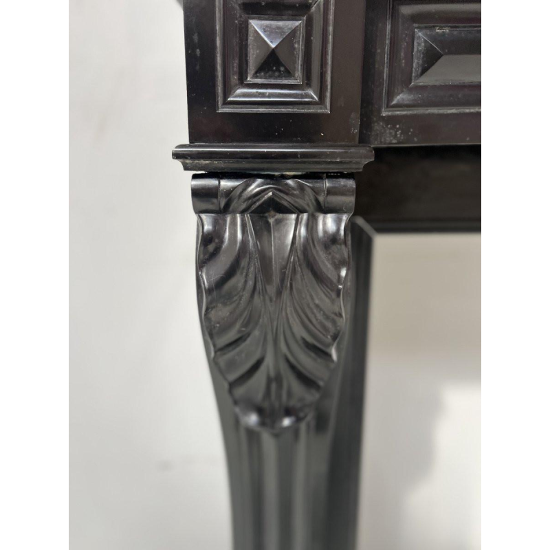 Napoleon III fireplace with claw feet in black marble, 19th century