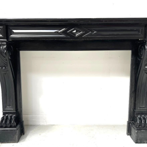 Napoleon III fireplace with claw feet in black marble, 19th century