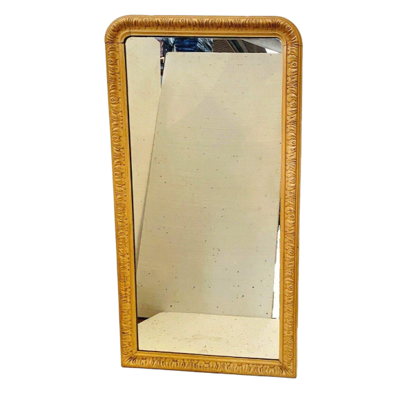 Miroir Louis Philippe en bois et stuc patiné, XIX siècle