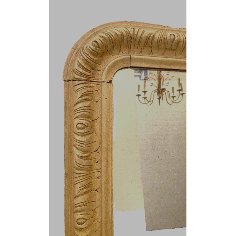 Miroir Louis Philippe en bois et stuc patiné, XIX siècle