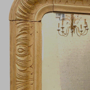 Miroir Louis Philippe en bois et stuc patiné, XIX siècle