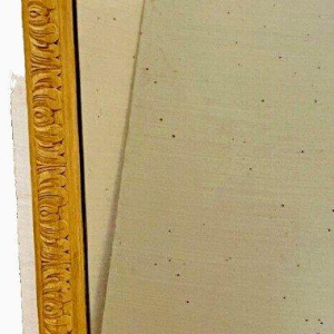 Miroir Louis Philippe en bois et stuc patiné, XIX siècle