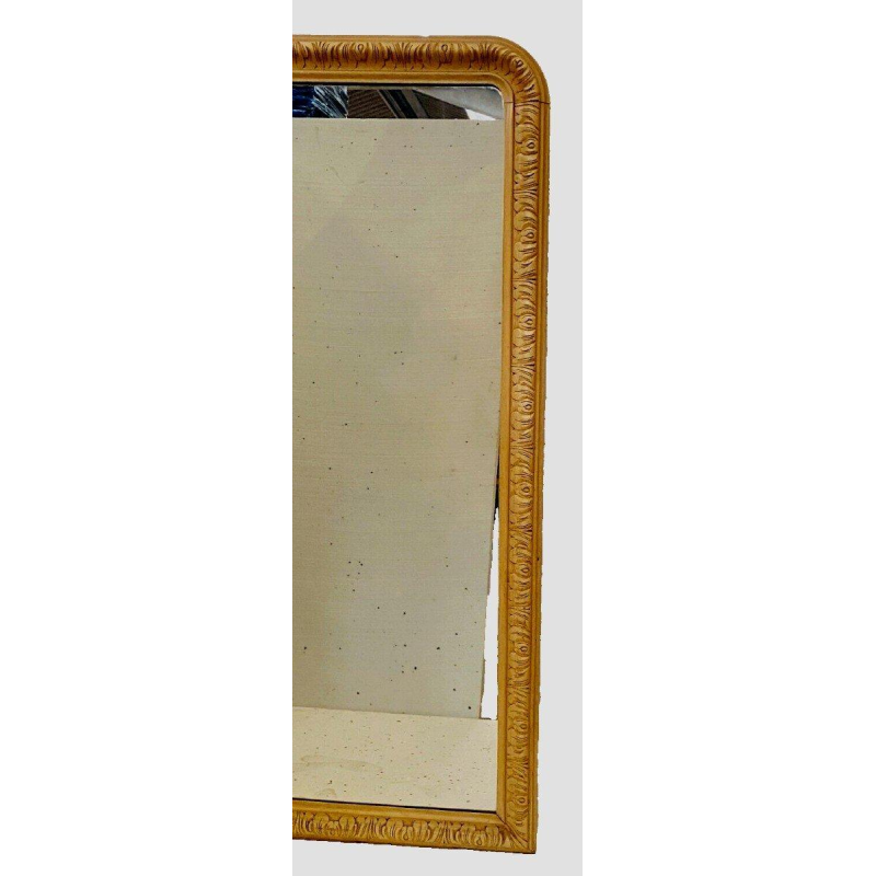 Miroir Louis Philippe en bois et stuc patiné, XIX siècle