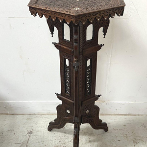 Syrian-style carved wooden living room furniture, 19th century