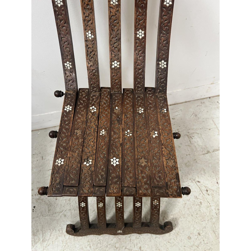 Syrian-style carved wooden living room furniture, 19th century