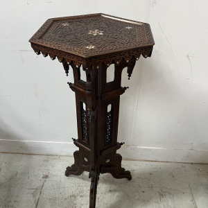 Syrian-style carved wooden living room furniture, 19th century