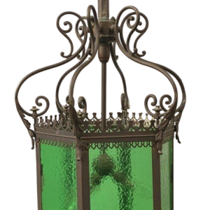 Vestibulelantaarn van brons en gepatineerd messing, 20e eeuw