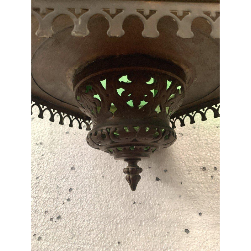 Bronze and patinated brass vestibule lantern, 20th century