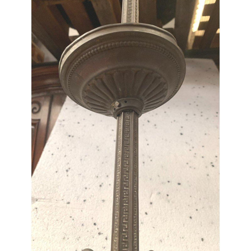 Lanterne de vestibule en bronze et laiton patiné, XXe siècle