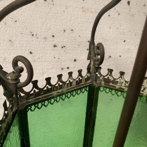 Vestibulelantaarn van brons en gepatineerd messing, 20e eeuw