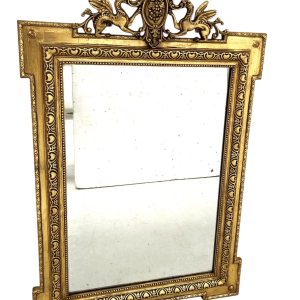 Louis XVI style mirror in wood and gilded stucco, 19th century