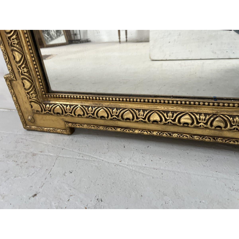 Louis XVI style mirror in wood and gilded stucco, 19th century