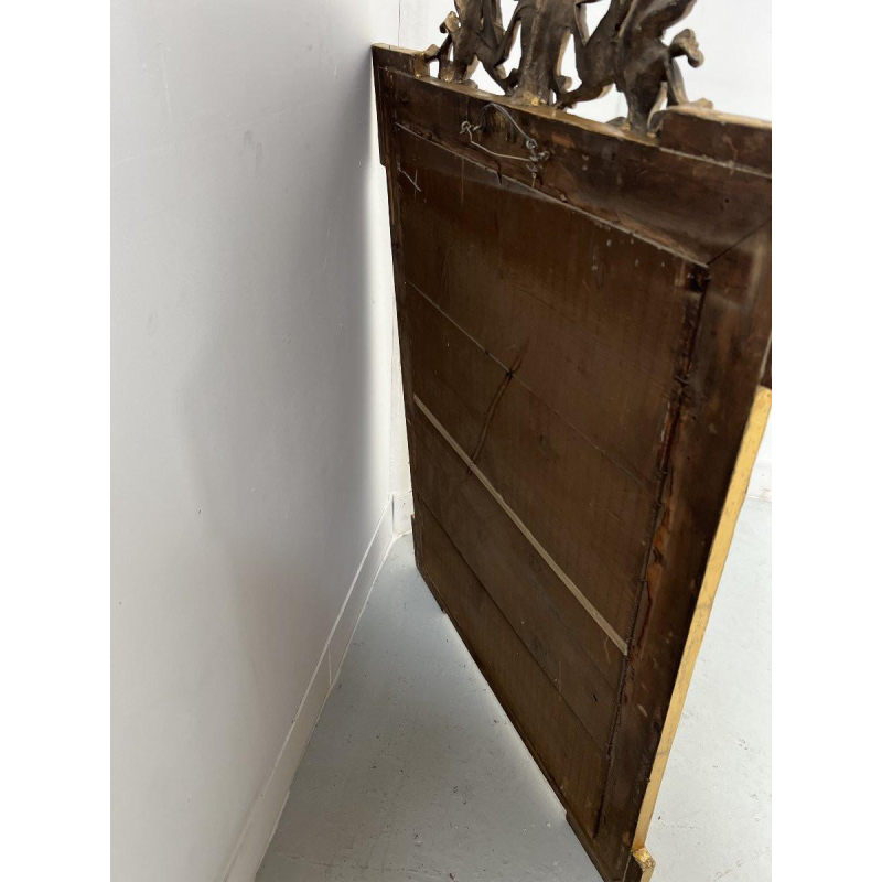 Miroir de style Louis XVI en bois et stuc doré, XIXe siècle