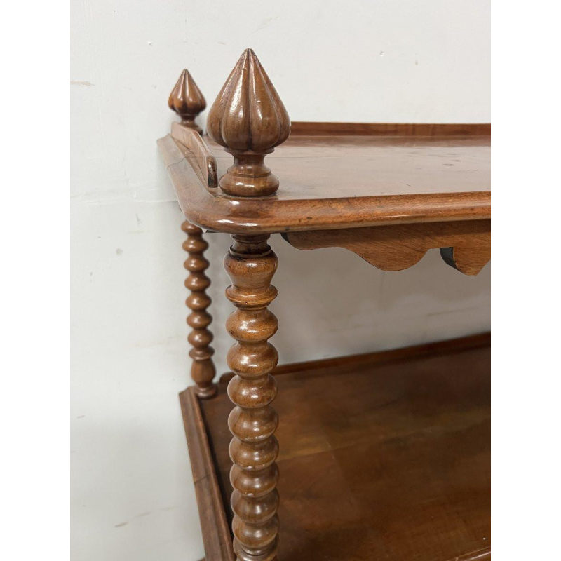 Driedelige consoleplank van mahoniehout en fineer uit de tijd van Napoleon III, 19e eeuw.