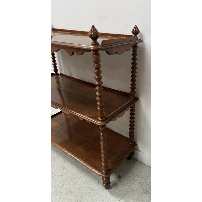 Napoleon III three-tiered mahogany and veneer console shelf, 19th century