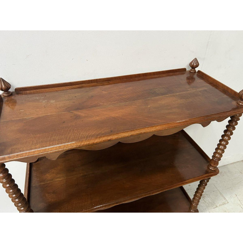 Napoleon III three-tiered mahogany and veneer console shelf, 19th century