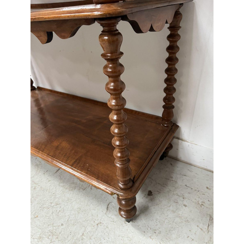 Napoleon III three-tiered mahogany and veneer console shelf, 19th century
