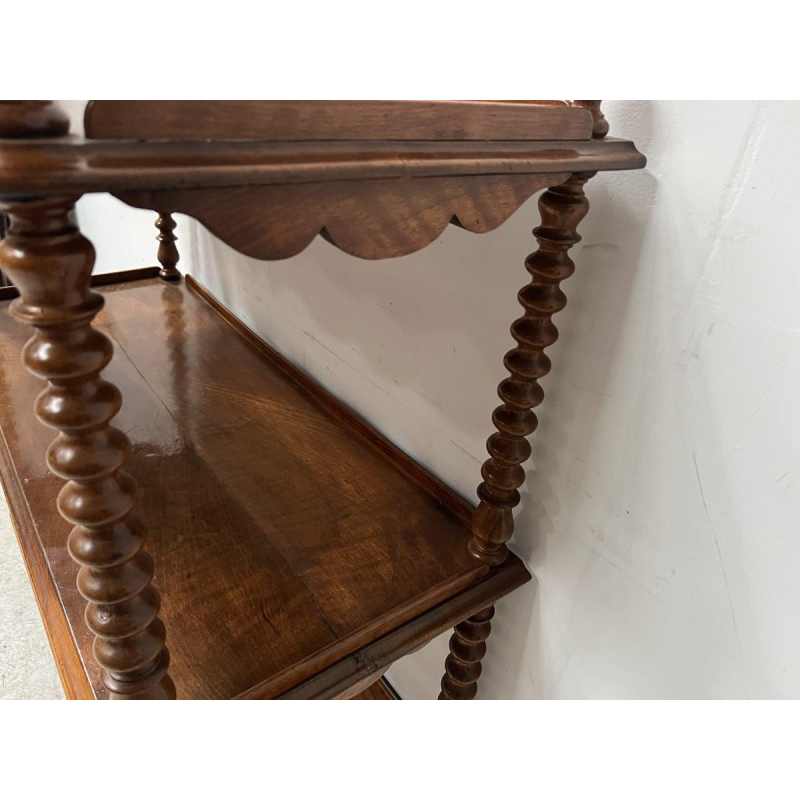 Driedelige consoleplank van mahoniehout en fineer uit de tijd van Napoleon III, 19e eeuw.