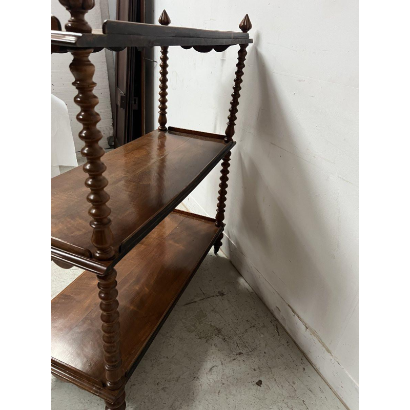 Napoleon III three-tiered mahogany and veneer console shelf, 19th century