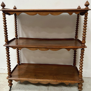 Napoleon III three-tiered mahogany and veneer console shelf, 19th century