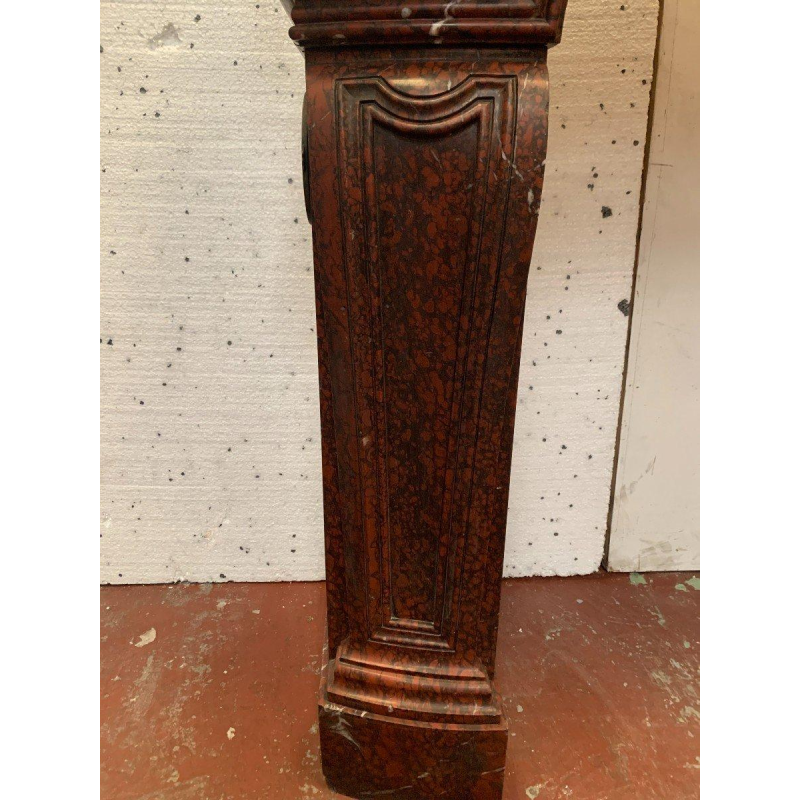 Pair of Louis XIV style fireplaces in griotte red marble, 19th century