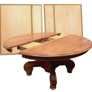 Large Napoleon III extendable table, central base in solid walnut, 19th century