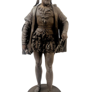 G. PILON "Young Man with Sword" patinated spelter sculpture, 20th century