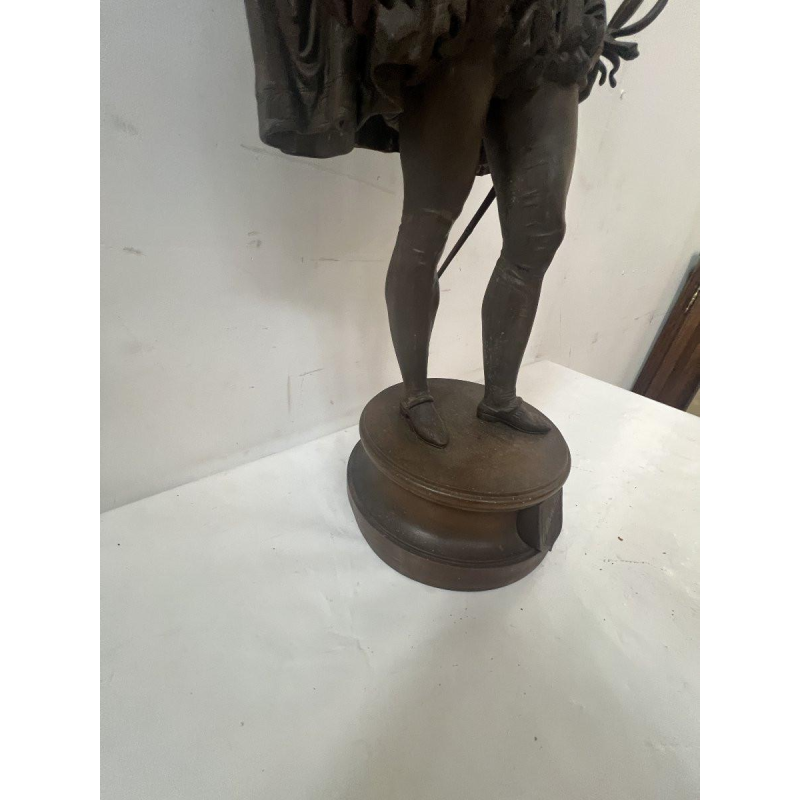 G PILON " jeune homme à l'épée " sculpture en régule patiné, XX siècle