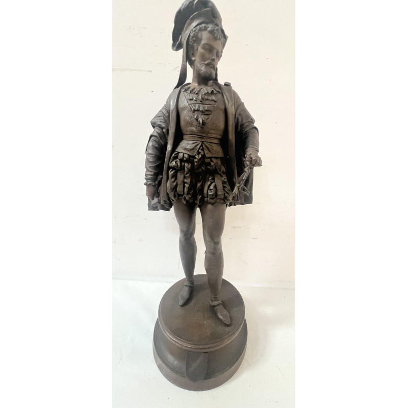 G PILON " jeune homme à l'épée " sculpture en régule patiné, XX siècle