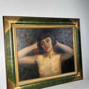 "Buste van een vrouw" Olieverf op paneel, gesigneerd, begin 20e eeuw, school