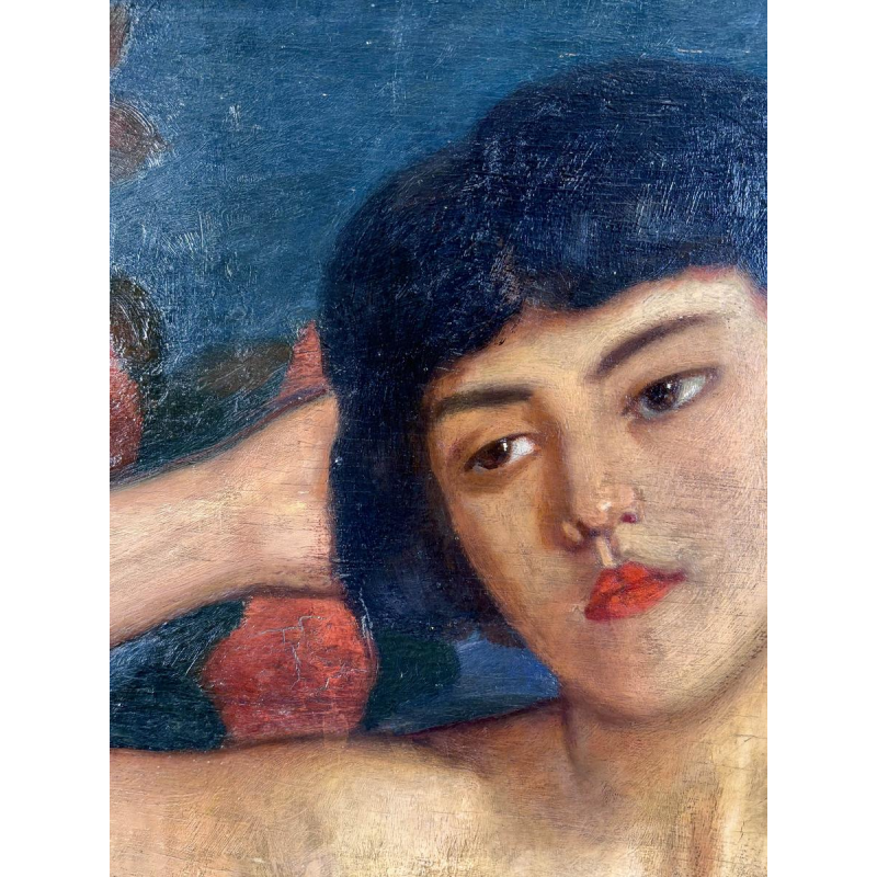 "Buste de femme" Huile sur panneau signée, école début XXe siècle