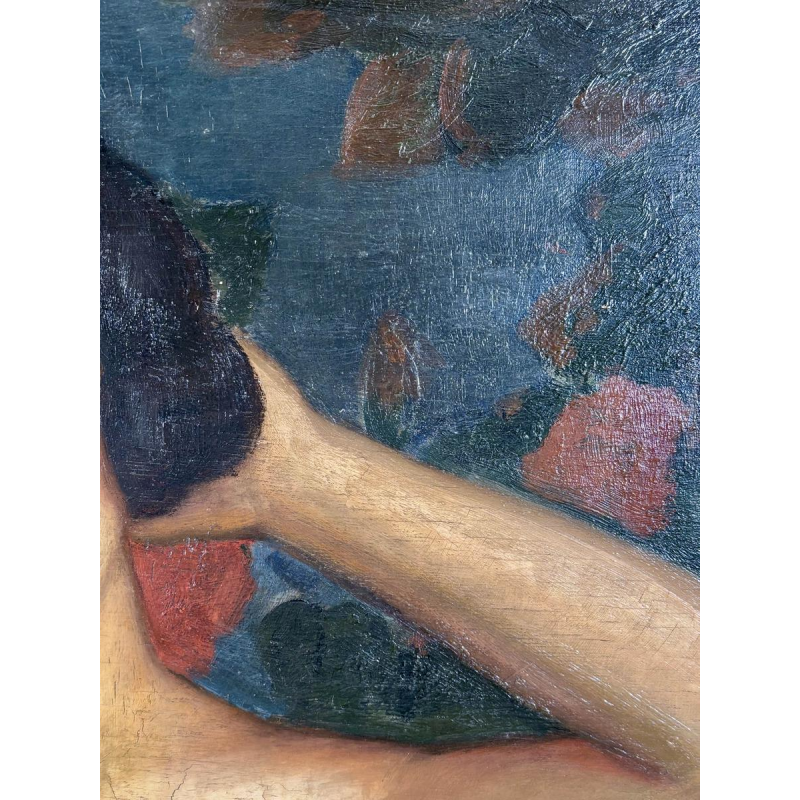 "Bust of a Woman" Oil on panel, signed, early 20th century school