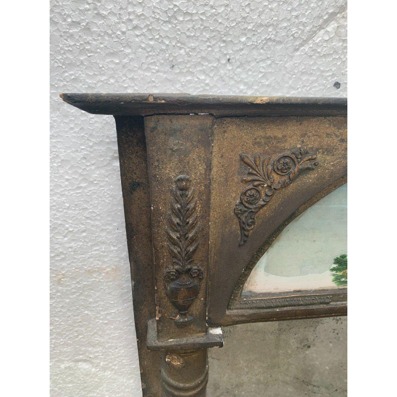 Trumeau in wood and gilded stucco, painted on glass, 19th century