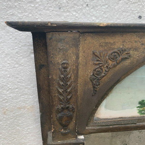 Trumeau en bois et stuc doré peinture sur verre, XIX siècle