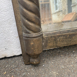 Trumeau in hout en verguld stucwerk, geschilderd op glas, 19e eeuw