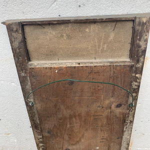 Trumeau in hout en verguld stucwerk, geschilderd op glas, 19e eeuw