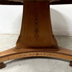 Charles X style dining table in maple wood veneer, 20th century