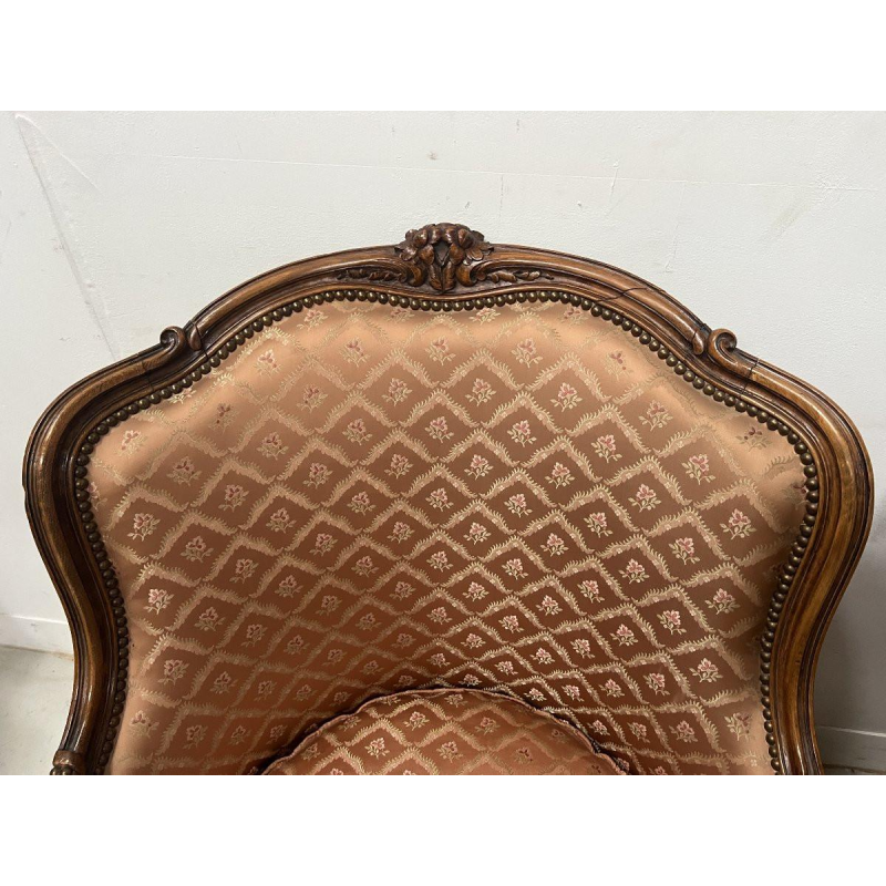 Pair of Louis XV style bergère armchairs in natural wood – 20th century