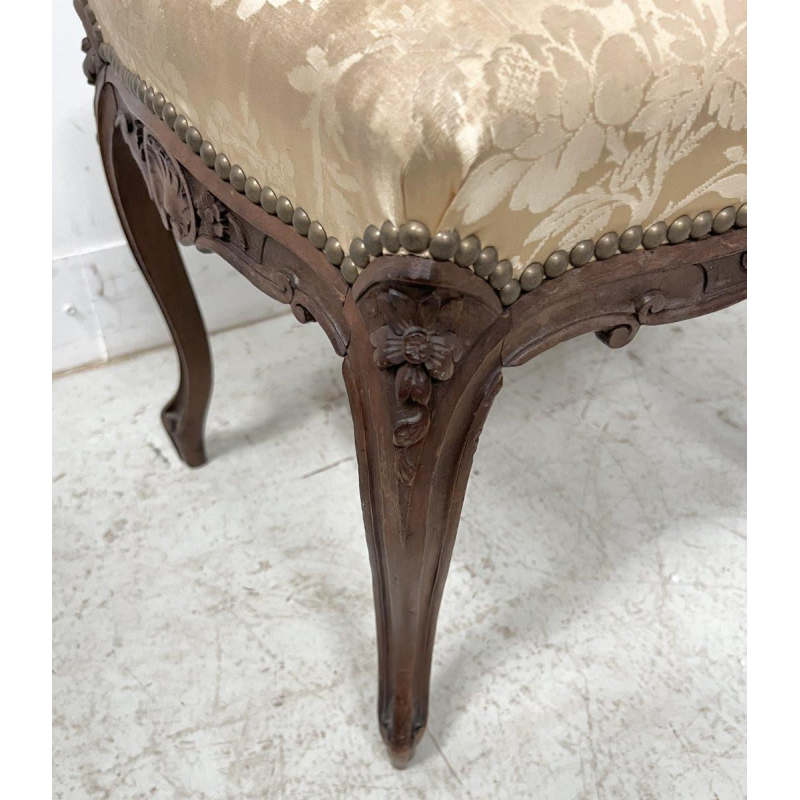 Louis XV style stool in solid walnut, 20th century