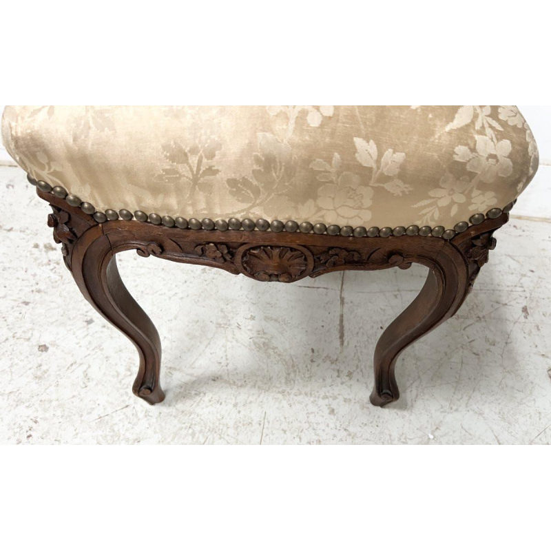 Louis XV style stool in solid walnut, 20th century