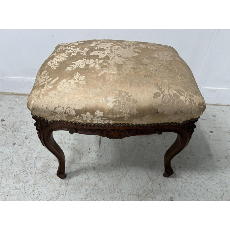 Louis XV style stool in solid walnut, 20th century