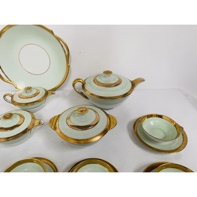 Polychrome porcelain coffee and tea service – 25 pieces, 20th century