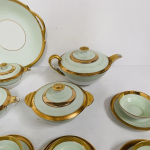 Polychrome porcelain coffee and tea service – 25 pieces, 20th century