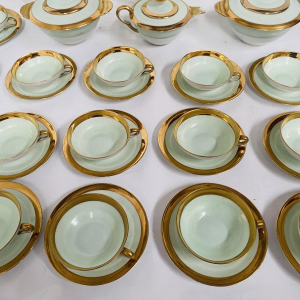 Polychrome porcelain coffee and tea service – 25 pieces, 20th century